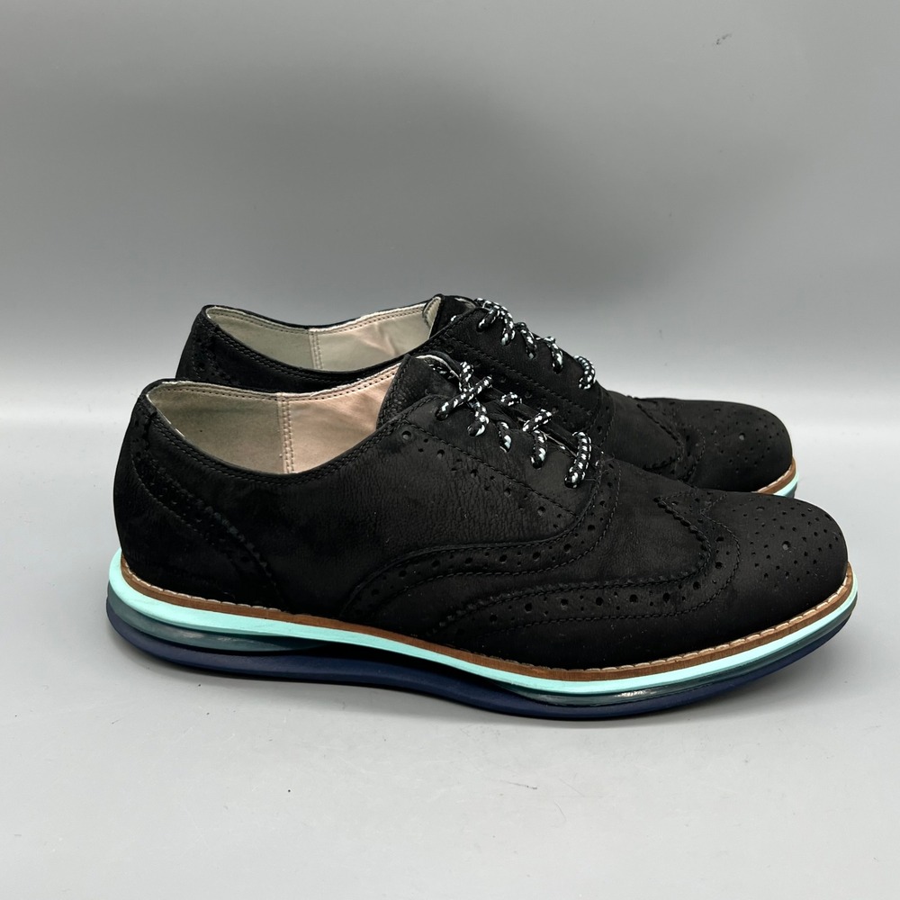 Cole Haan Shoes Womens 6.5 Black Nubuck Original Grand Energy Twin Oxford Brogue